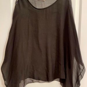 🔥HOST PICK!🔥 Sofia Sheer, Elegant Black Top! Bat Wings!